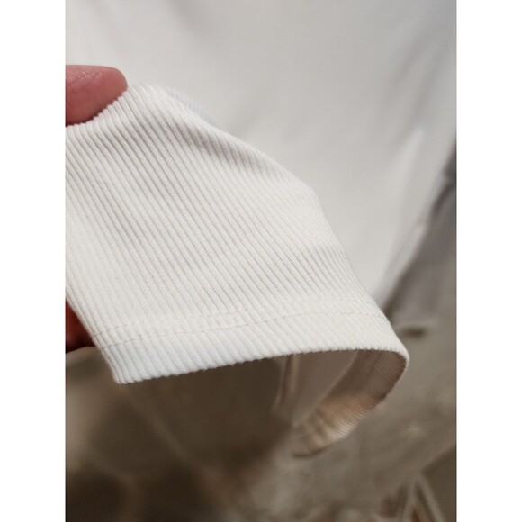 NO BOUNDARIES WOMEN XL WHITE LONG SLEEVE SHIRT RIBBED THERMAL STRETCH BASIC SOFT - Picture 4 of 11